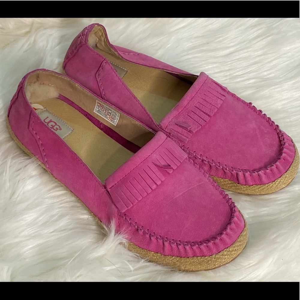 UGG Bright Pink Marrah Suede Loafer Moccasins